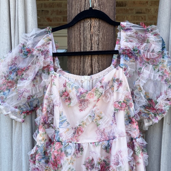 Floral Ruffle Maternity Dress - Picture 2 of 6